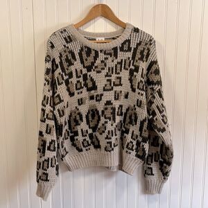 John + Jenn heavy knit animal print sweater